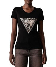 GUESS SAVANNA LEOPARD TRIANGLE Tricou cu m&acirc;necă scurtă jetbla - tricou - 1