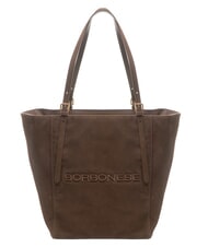 BORBONESE SUEDE LOGO Geantă de cumpărături de umăr cap &icirc;ntunecat - Genți femei - 1