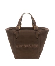 BORBONESE SUEDE LOGO Geantă de cumpărături cap &icirc;ntunecat - Genți femei - 1