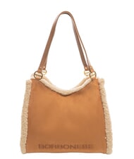 BORBONESE SUEDE LOGO Geantă de cumpărături de umăr Piele - Genți femei - 1
