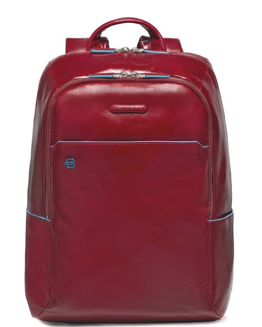 PIQUADRO Rucsac Linia BLUE SQUARE, din piele RED - Rucsacuri pentru laptop