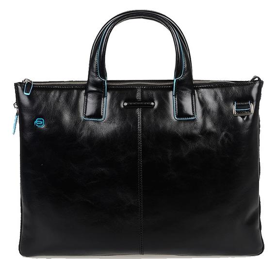 PIQUADRO Folderul BLUE SQUARE, suport pentru computer de 15,6 ", extensibil negru - Serviete birou