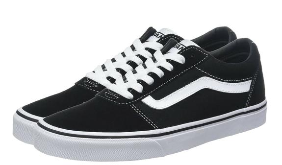 VANS Adidași  joși WARD, din piele de căprioară și pânză NEGRU / ALB - Pantofi femei