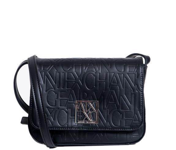 ARMANI EXCHANGE LOGO EMBOSSED Geantă cu umăr, imprimeu logo negru - Genți femei