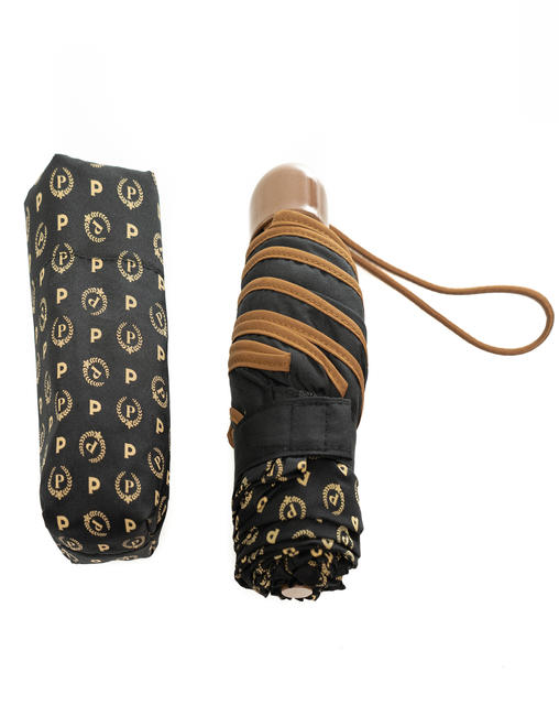 POLLINI  PATRIMONIU CLASIC Umbrelă pliantă negru maro - Umbrele