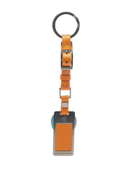 PIQUADRO  WASSILY Charm Keychain din piele și metal ORANGE - Portchei