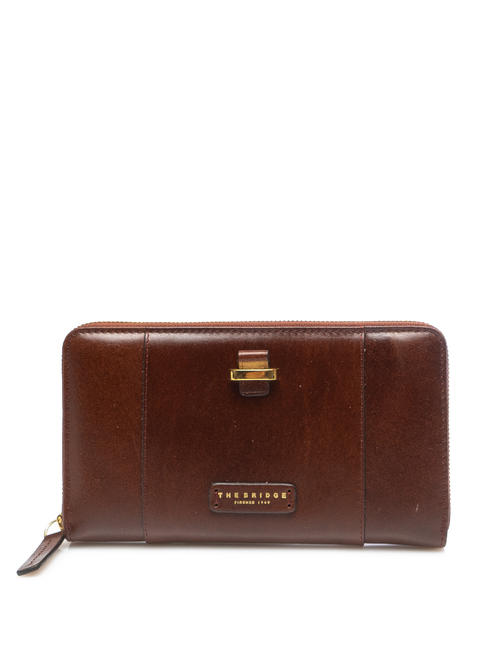 THE BRIDGE VIGNA  Portofel din piele cu fermoar BROWN - Portofele femei