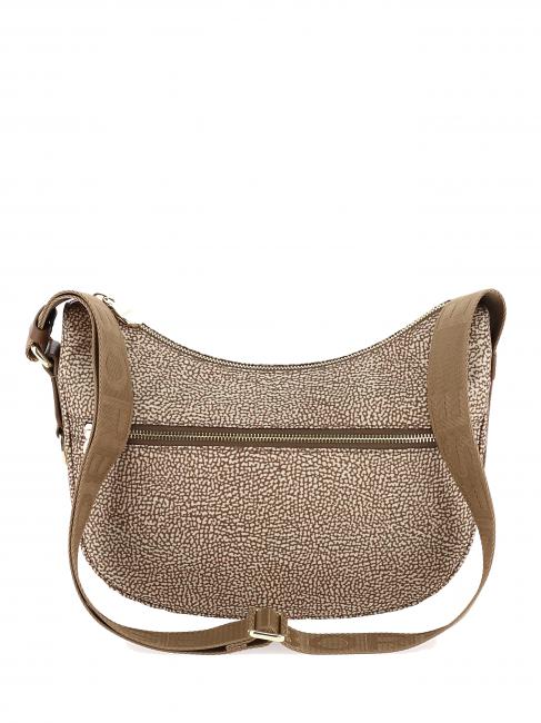 BORBONESE LUNA BAG SMALL ECO LINE Geantă LUNA Hobo, Mic beiger mare - Genți femei
