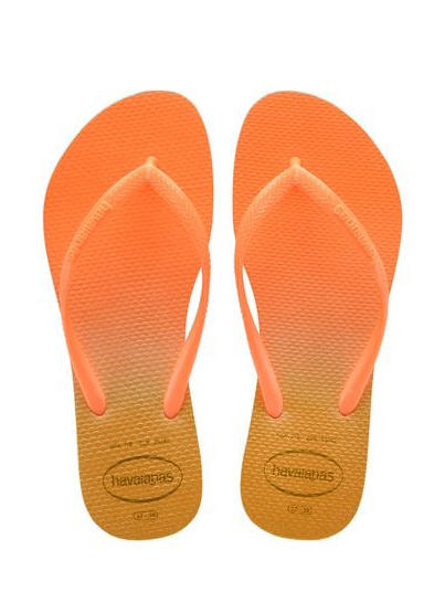 HAVAIANAS SLIM GRADIENT Papuci flip-flop CONFETI ALB / FLUORESCENT - Pantofi femei