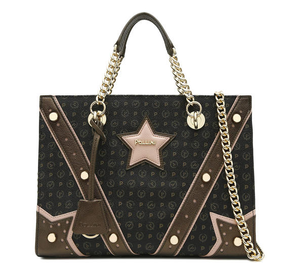 Patrimoniul occidental Geantă de m&acirc;nă, cu curea de umăr lac negru - Genți femei