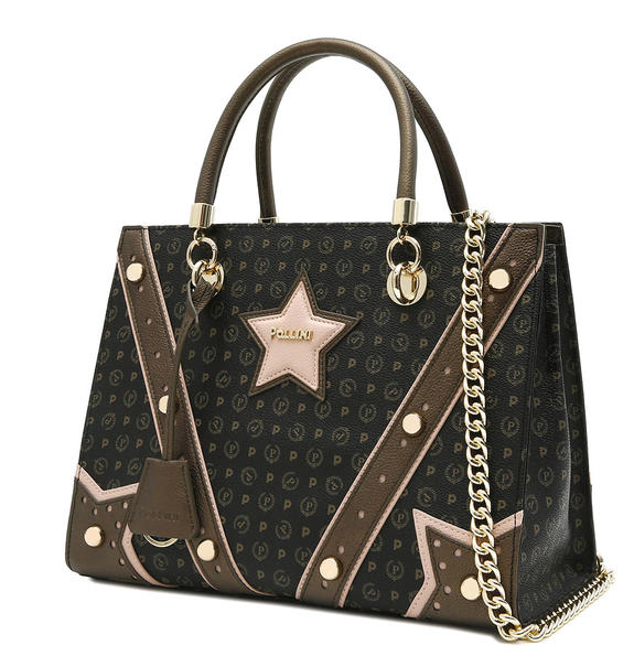 Patrimoniul occidental Geantă de m&acirc;nă, cu curea de umăr lac negru - Genți femei