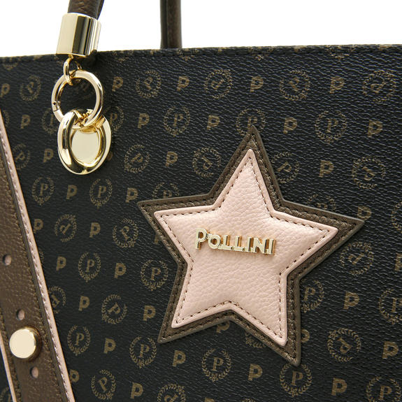 Patrimoniul occidental Geantă de m&acirc;nă, cu curea de umăr lac negru - Genți femei