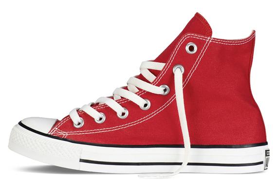 Toate stele de &icirc;naltă v&acirc;rf CHUCK TAYLOR, &icirc;n p&acirc;nză RED - Pantofi unisex