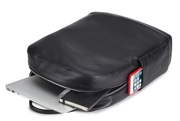 MULESKINE rucsac CLASIC PIELE, suport PC 15 " negru - Rucsacuri pentru laptop