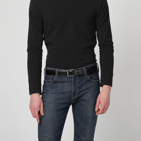 Cureaua CLASSIC, din piele, Made in Italy BLACK - Curele