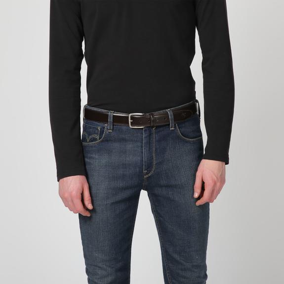 Cureaua CLASSIC, din piele, Made in Italy cacao - Curele