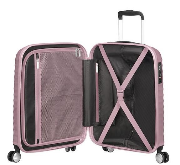Troller JETGLAM linie, bagaj de m&acirc;nă metalic roz - Bagaje de m&acirc;nă