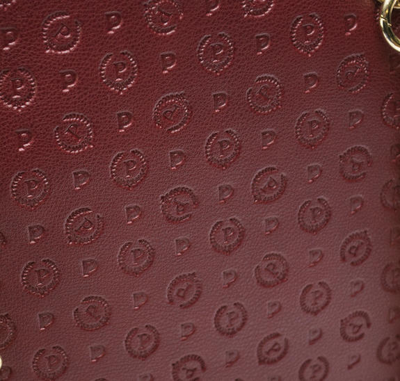 Patrimoniul  Embossed Geantă de m&acirc;nă, cu curea de umăr bordeaux - Genți femei