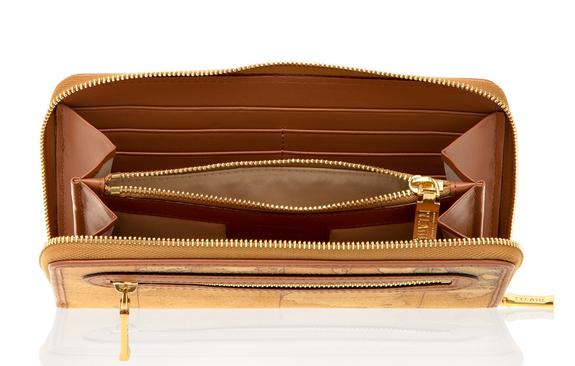 Portofel ALVIERO MARTINI 1 ^ CLASSE GEO CLASSIC, Zip Around, ultra-subțire NATURAL - Portofele femei