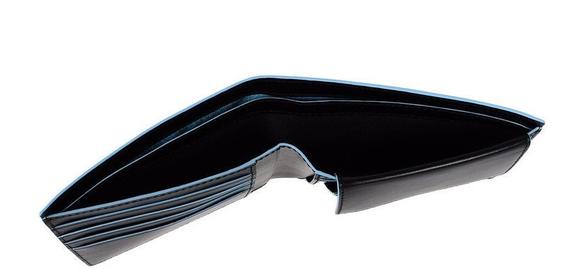 Portofel BLUE SQUARE, din piele, cu RFID negru - Portofele bărbați