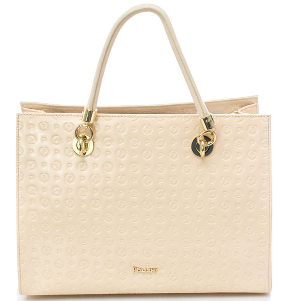 Patrimoniul reliefat Geantă de m&acirc;nă, cu curea de umăr nud - Genți femei