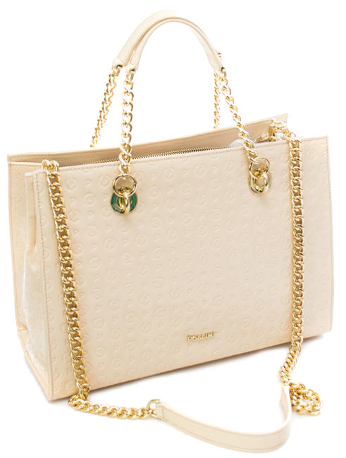 Patrimoniul reliefat Geantă de m&acirc;nă, cu curea de umăr nud - Genți femei