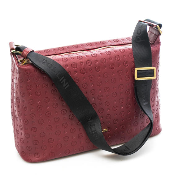 Patrimoniul  Embossed Geantă de umăr bordeaux - Genți femei