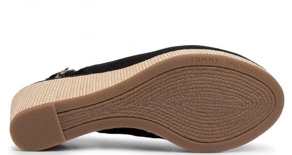 TOMMY HILFIGHER Elba Sandale cu fustă BLACK - Pantofi femei