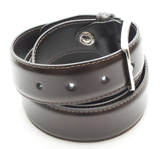 Cureaua CLASSIC, din piele, Made in Italy cacao - Curele