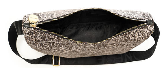 LUNA BAG MIDDLE ECO LINE LUNA Geantă de umăr din material textil jet op OP / NATURAL / NEGRU - Genți femei