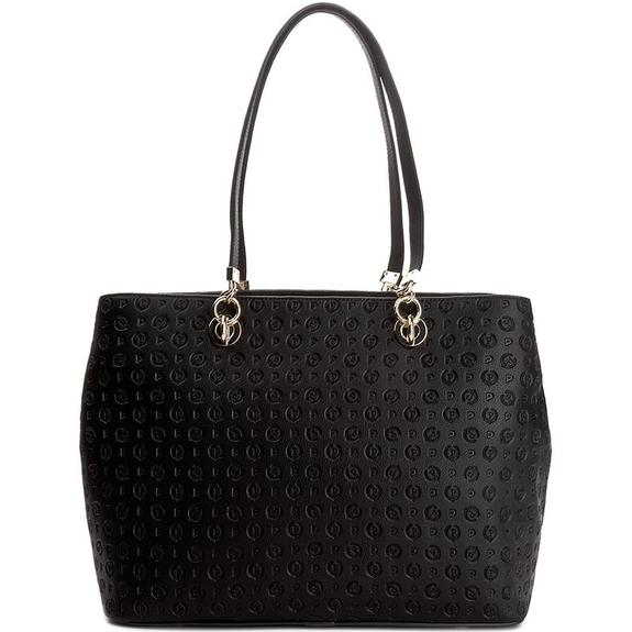 Patrimoniul  Embossed Geantă de umăr, cu m&acirc;nere interschimbabile negru - Genți femei