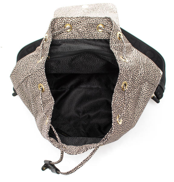 BORBONES Rucsac mediu din țesătură OP / NATURAL / NEGRU - Genți femei