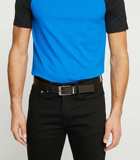 LOGO Curea reversibilă NEGRU / MARO MARE - Curele