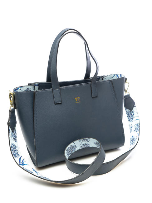  BREEZE Shoppin Bag manual, cu curea de umăr albastru - Genți femei
