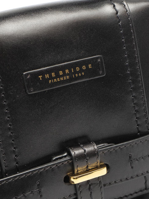 VIGNA  Geantă de umăr, din piele Negru de aur - Genți femei