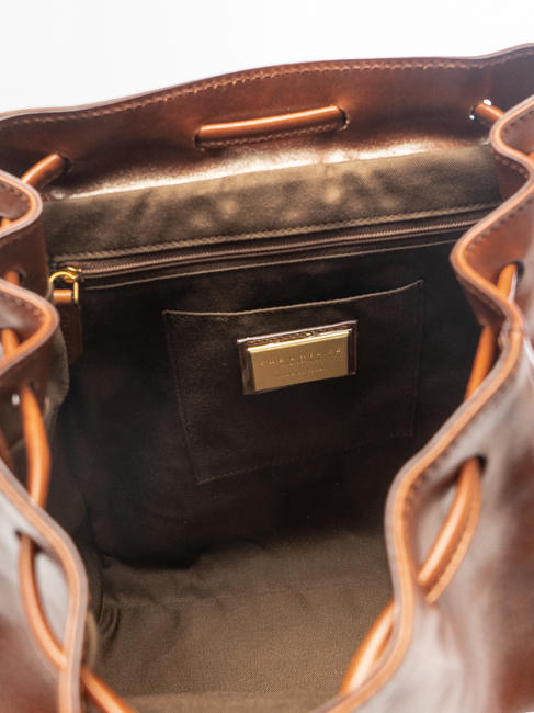 STORY DONNA Rucsac din piele BROWN - Genți femei