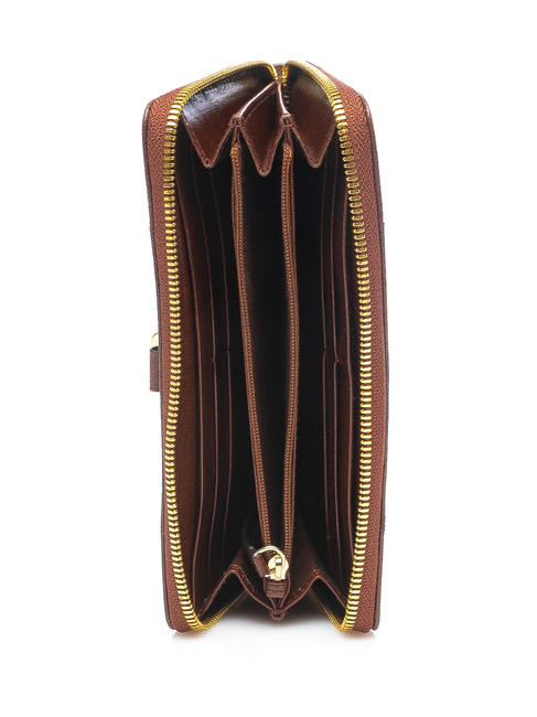VIGNA  Portofel din piele cu fermoar BROWN - Portofele femei