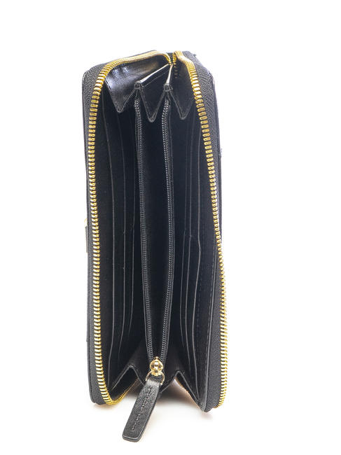 VIGNA  Portofel din piele cu fermoar Negru de aur - Portofele femei