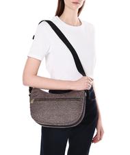 BORBONESE LUNA BAG SMALL ECO LINE Geantă LUNA Hobo, Mic OP / NATURAL / NEGRU - Genți femei - 7