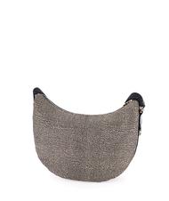 BORBONESE LUNA BAG MIDDLE ECO LINE LUNA Geantă de umăr din material textil jet op OP / NATURAL / NEGRU - Genți femei - 3
