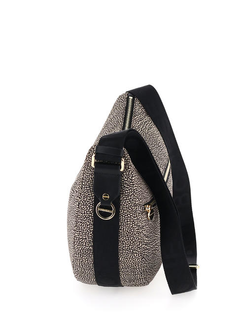 LUNA BAG MIDDLE ECO LINE LUNA Geantă de umăr din material textil jet op OP / NATURAL / NEGRU - Genți femei