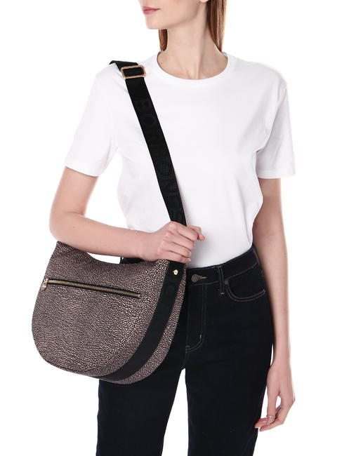 LUNA BAG MIDDLE ECO LINE LUNA Geantă de umăr din material textil jet op OP / NATURAL / NEGRU - Genți femei