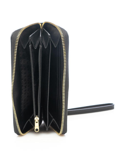 PORTAFOGLIO ZIP AROUND Cu Polsierina negru - Portofele femei