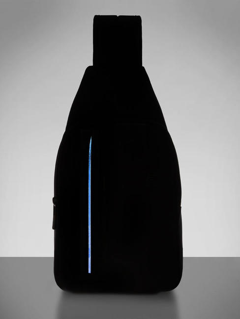 brief 2 un umăr din țesătură reciclată negru - Genți de umăr bărbați