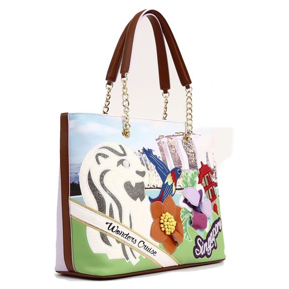 TUA Cartoline SINGAPORE Geanta de umar negru - Genți femei