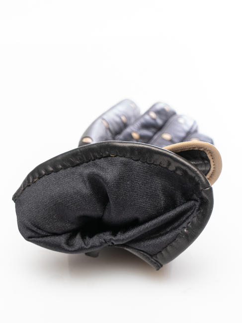 guanto in pelle pois e fiocchetto  negru - Mănuși