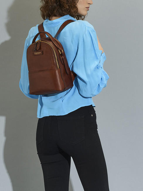 PEARL DISTRICT Rucsac din piele BROWN - Genți femei