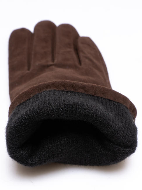 guanto in suede  maron &icirc;nchis - Mănuși