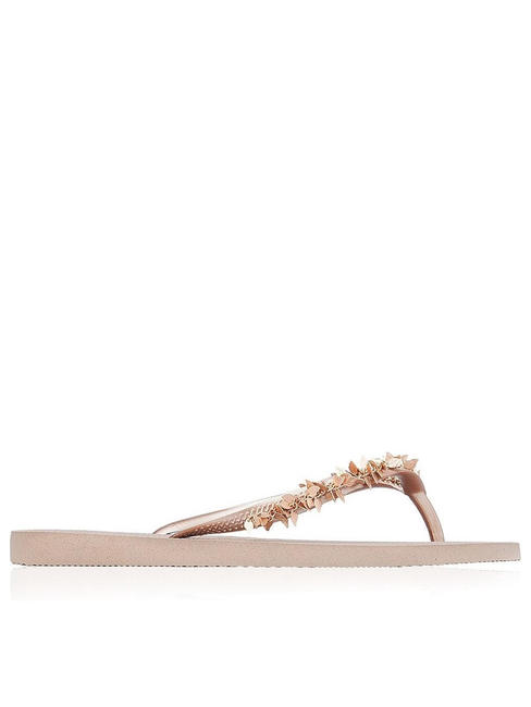 SLIM LEAVES Papuci flip-flop rose / aur - Pantofi femei