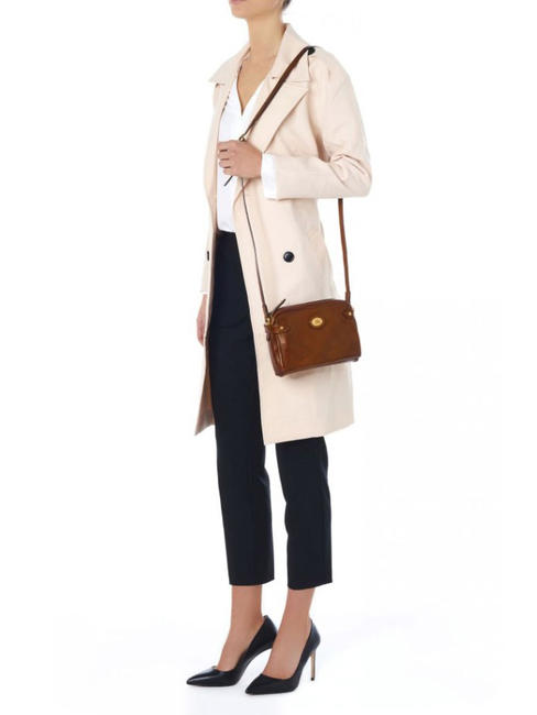 STORY Mini geantă de umăr din piele BROWN - Genți femei